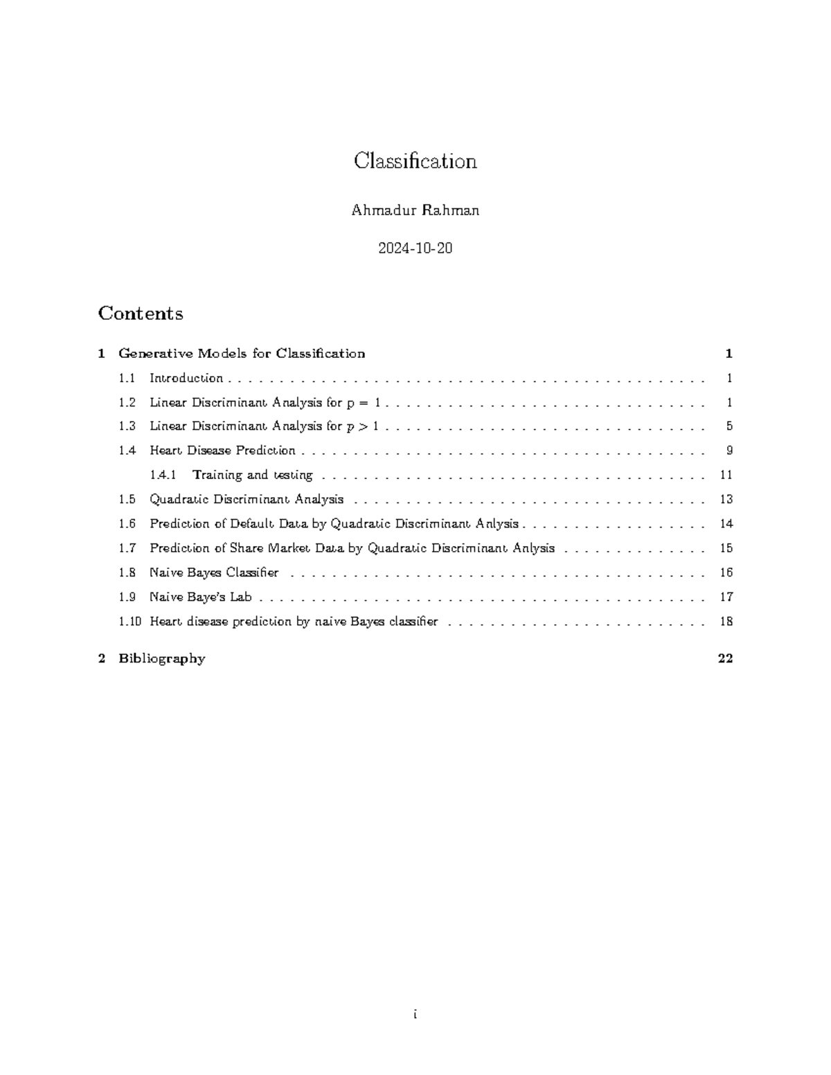 LDA 101: Linear Discriminant Analysis Notes by Ahmadur Rahman - Studocu