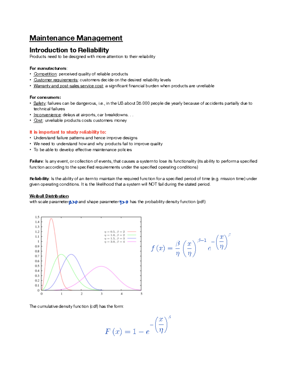 TL4 Maintenance Management Notes: Understanding Reliability and ...