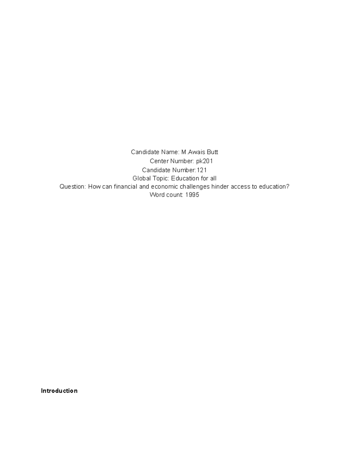 Financial and economic challenges hindering education access: A study ...