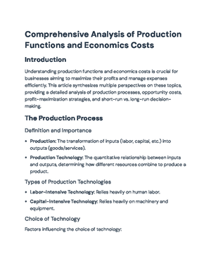 Principles of Microeconomics: Profits, Costs, and Production Decisions ...
