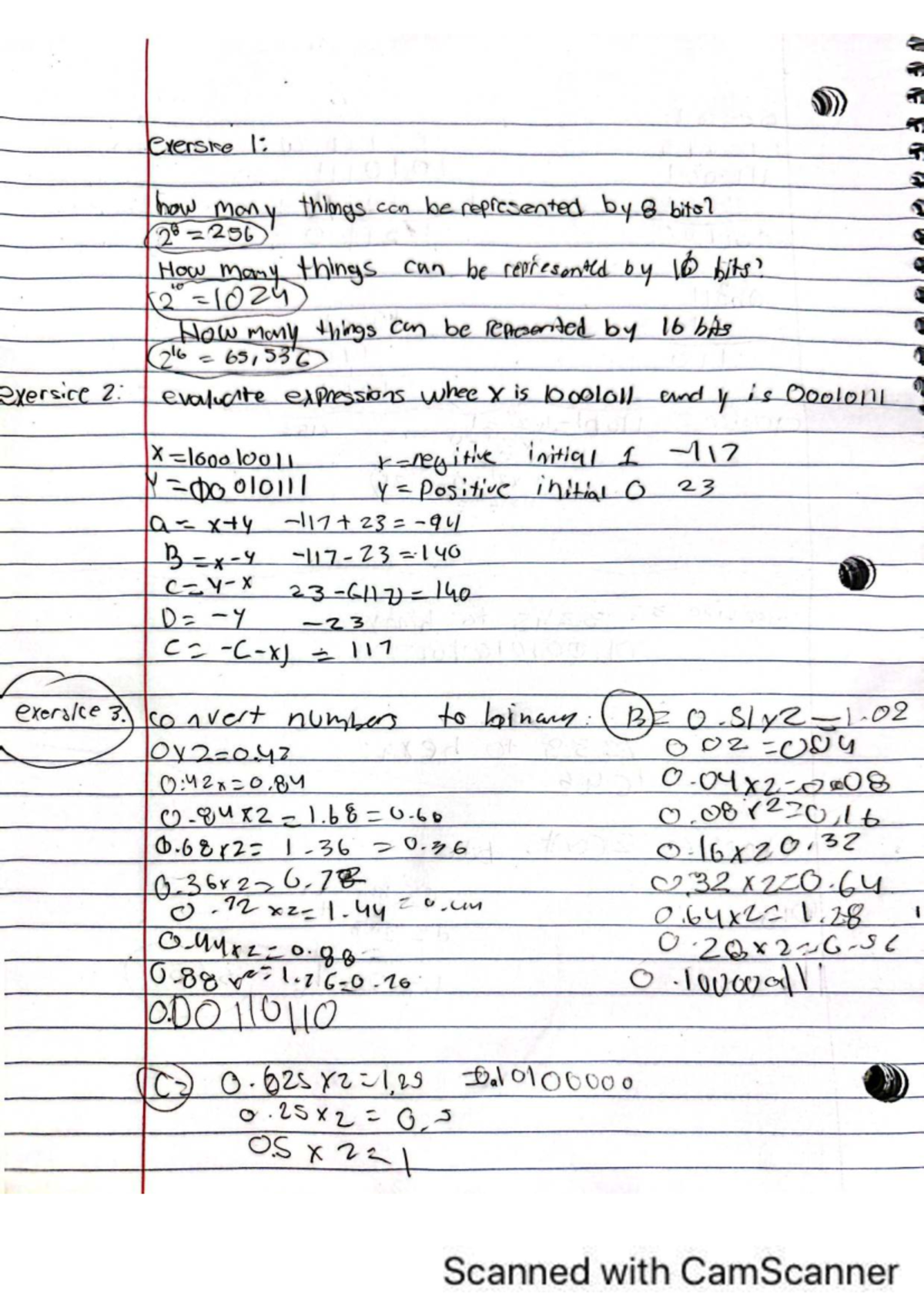 Cs101 Exercises On Binary Representation And Evaluations Studocu