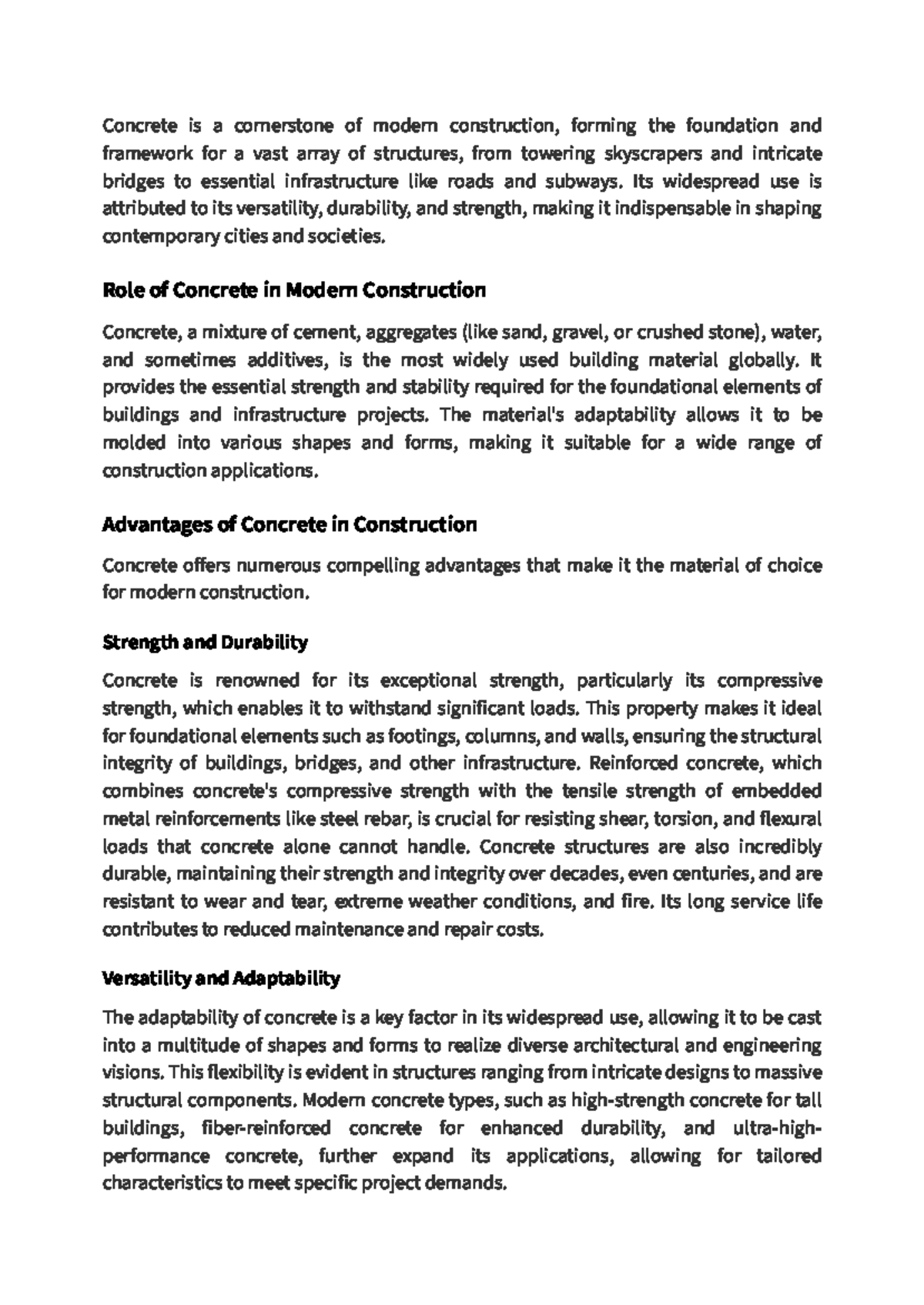 Importance of Concrete in Modern Construction: A Comprehensive Overview ...
