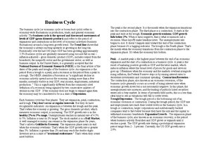 Business Cycles - Study Notes & Assignments - Studocu