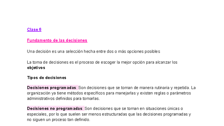 Administración II: Fundamentos de la Toma de Decisiones y Motivación ...