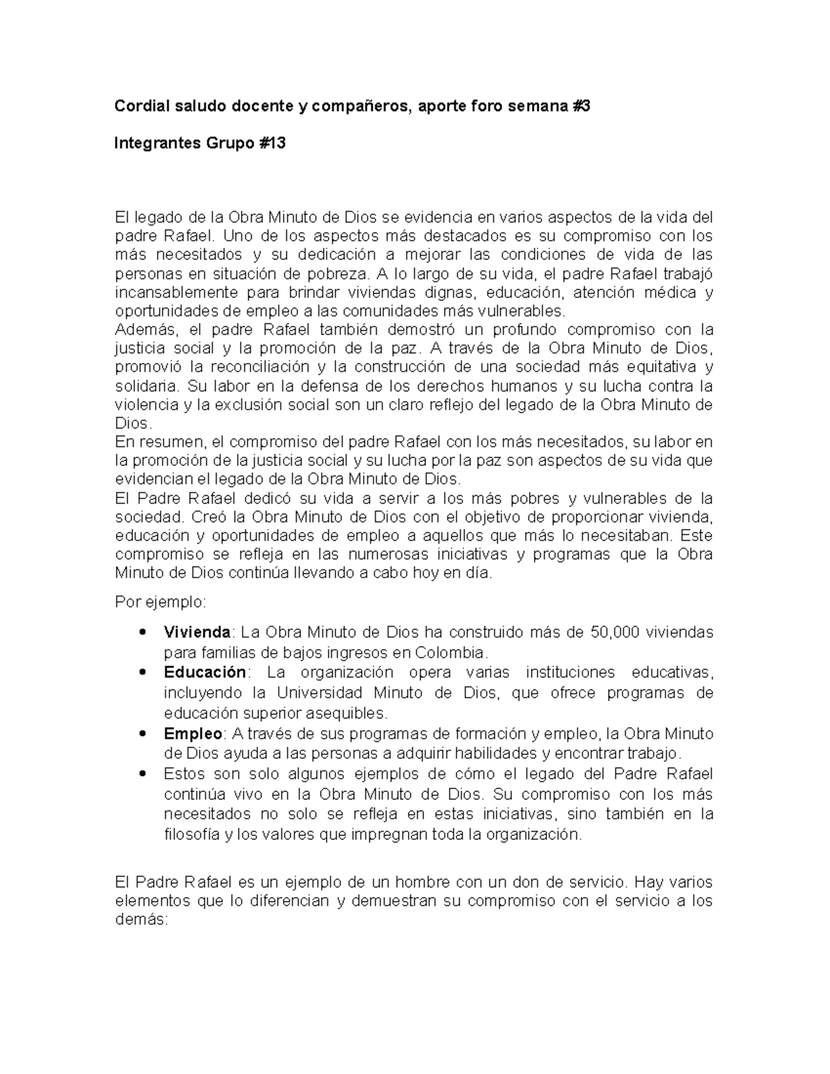 Foro Cátedra Minuto de Dios: Legado del Padre Rafael en la Sociedad ...