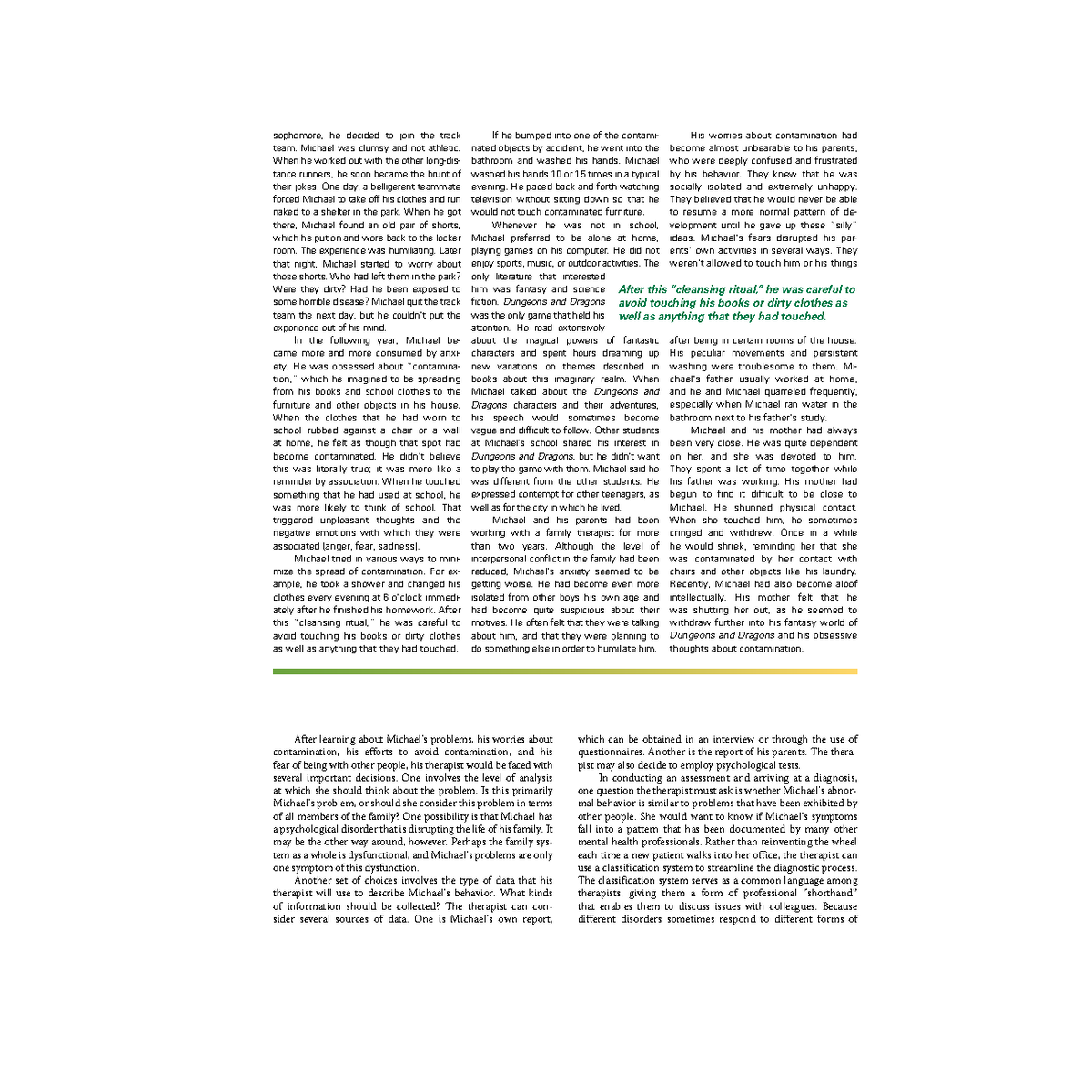 Psychology - Understanding Abnormal Behavior: Assessment ...