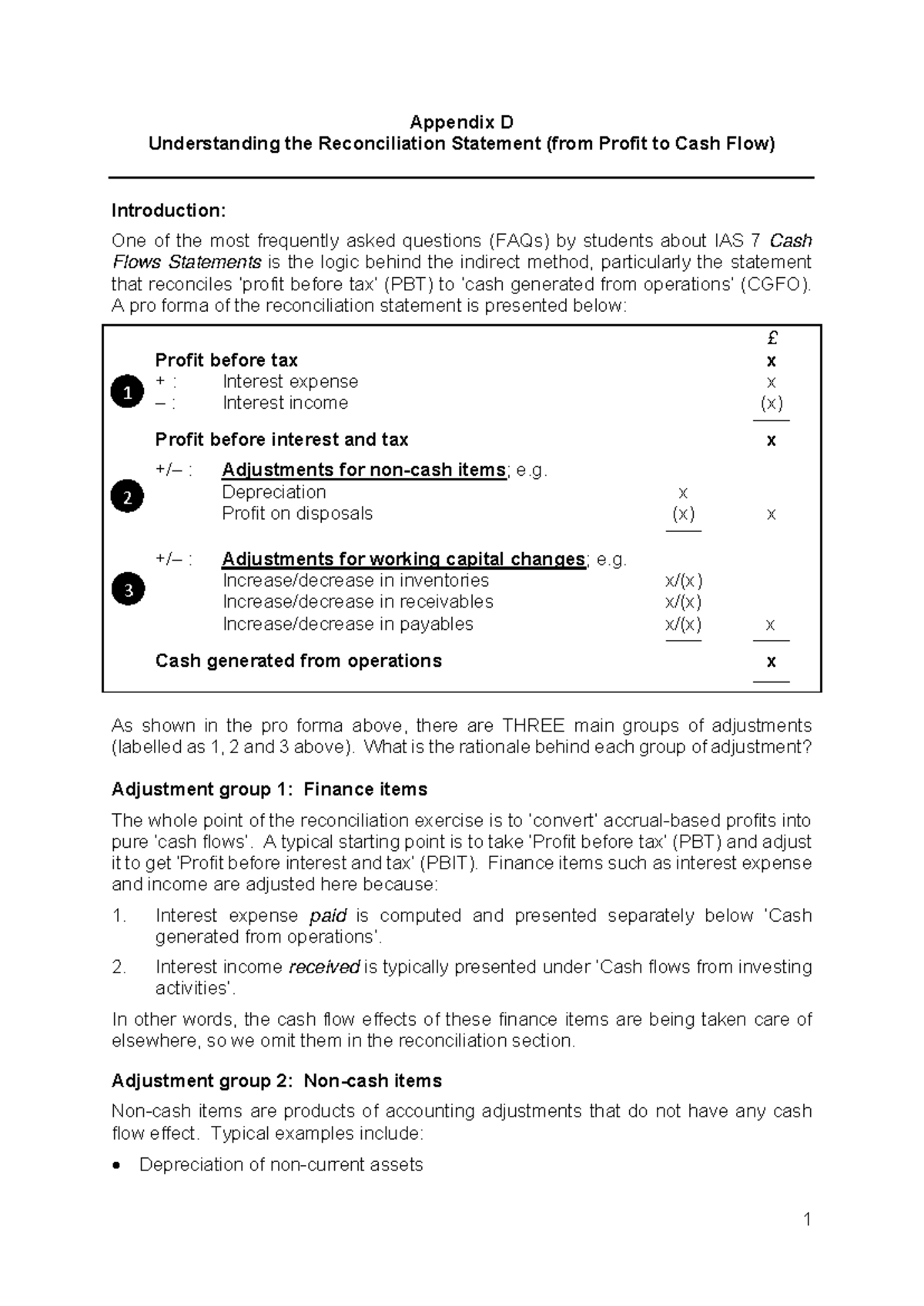 Week 9 Appendix D: PBT to CGFO Reconciliation Explained - Studocu