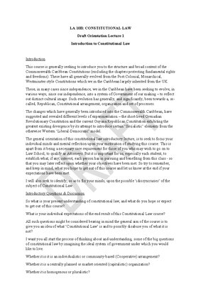LA 10 B: Constitutional Law - Separation of Powers Practice Notes - Studocu