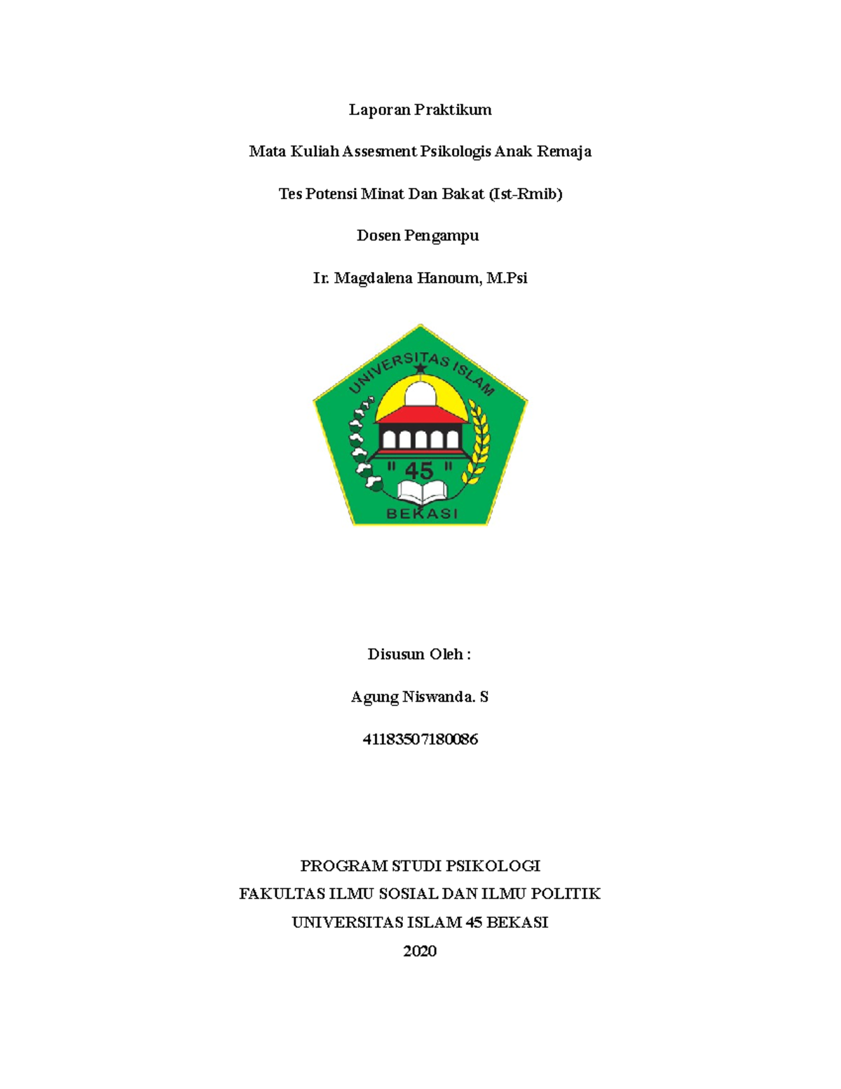 Rangkuman Ujian Tes IST-RMIB dalam Assesment Psikologis Anak Remaja ...