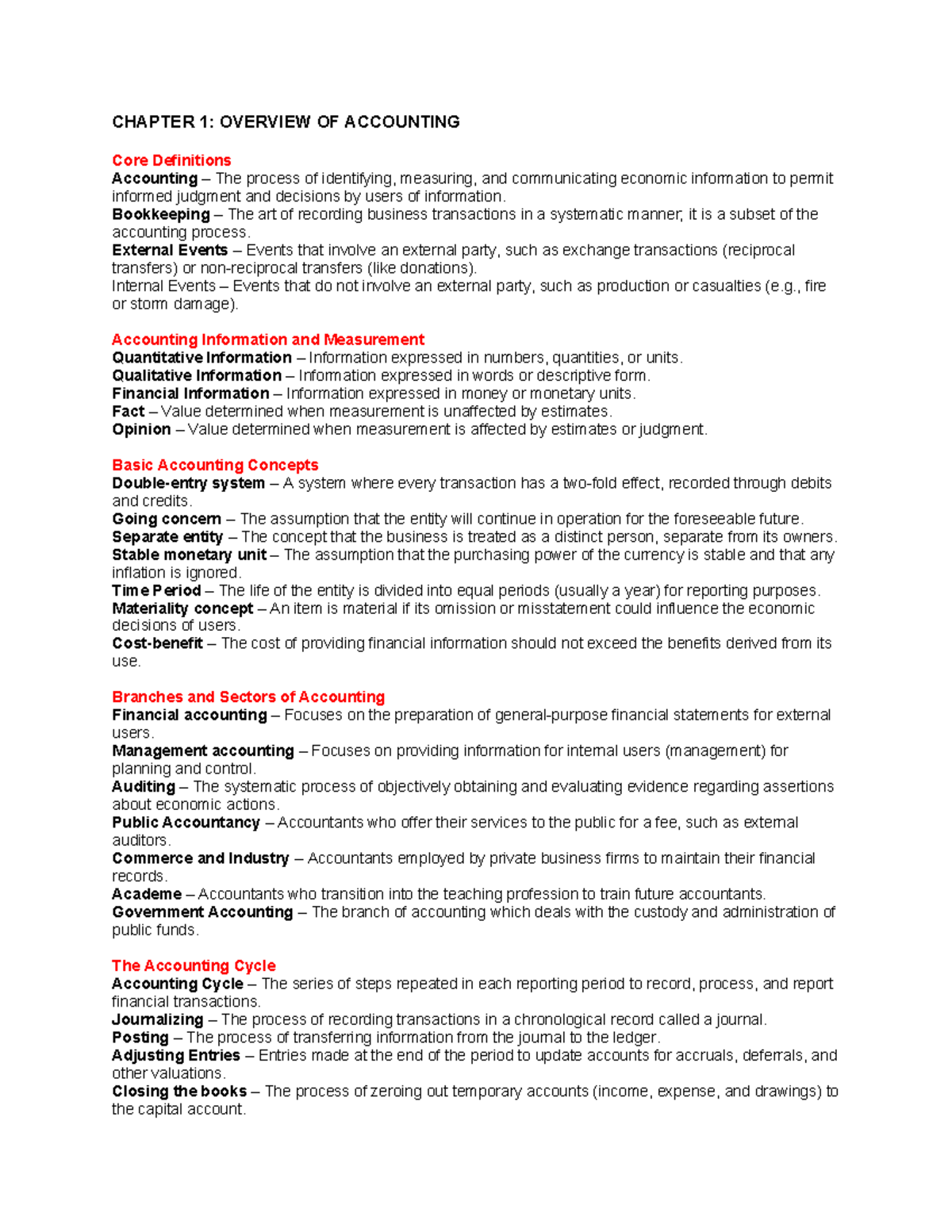 CFAS - Chapter 1-8: Comprehensive Accounting Overview and Concepts ...