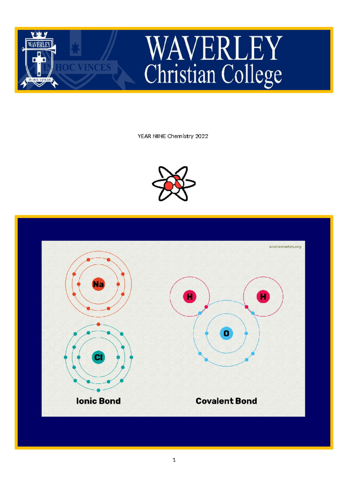 Year 9 Chemistry Booklet (2022) - Key Concepts & Revision - Studocu