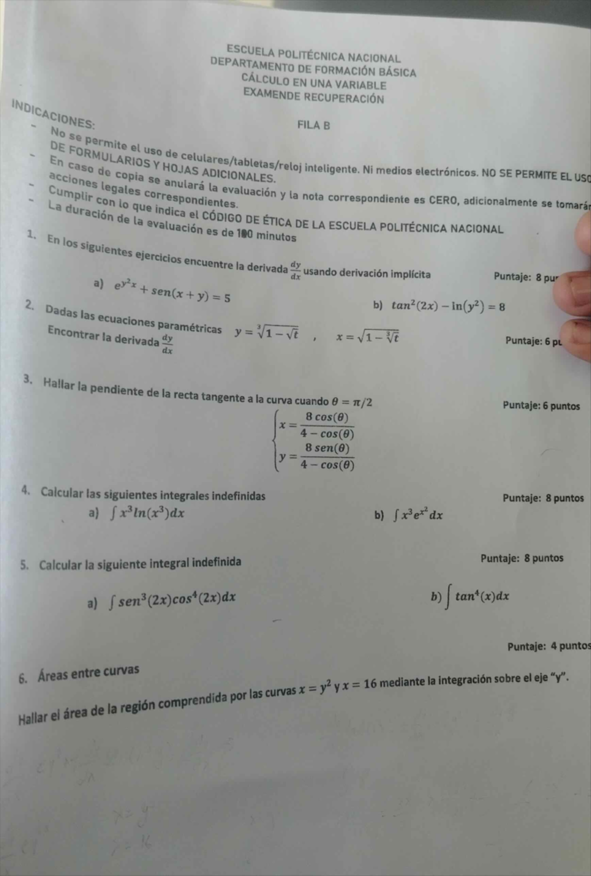 Examen Supletorio 202 4 Cálculo en una Variable - Recuperación - Document Preview