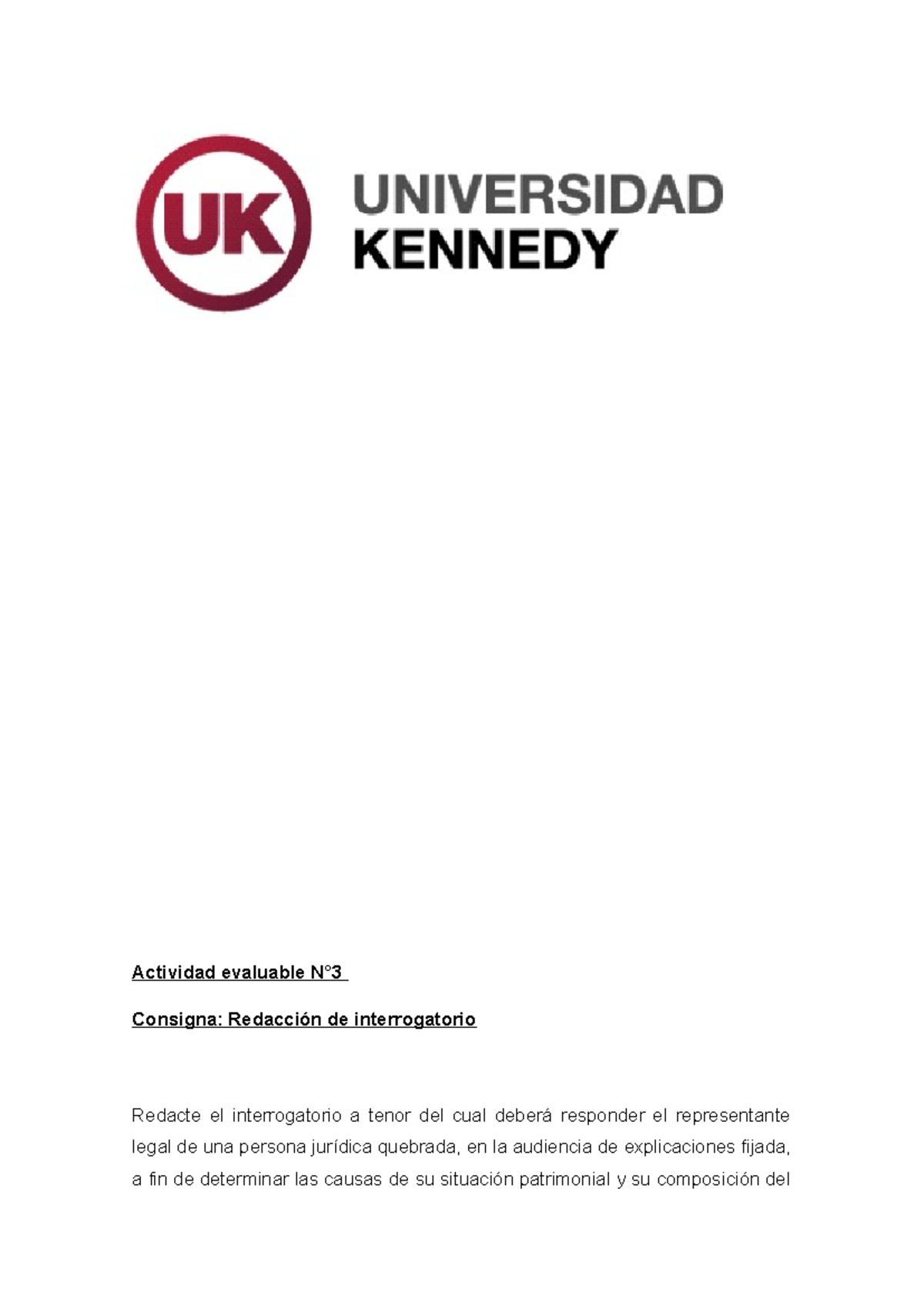 Interrogatorio para Audiencia de Explicaciones en Concursos y Quiebras ...