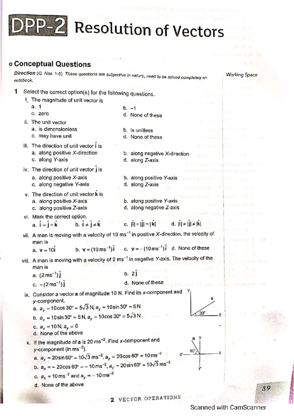 Resolution of Vectors DPP: Conceptual Questions and Solutions - Studocu