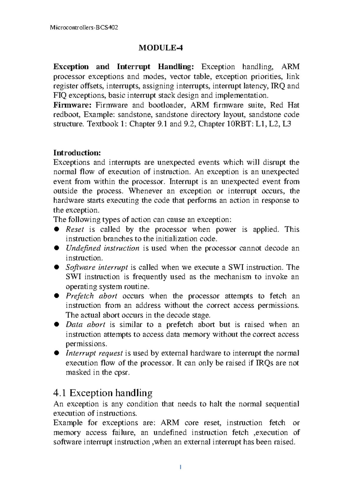 BCS402 MC Module 2 Notes: Introduction to ARM Instruction Set - Studocu