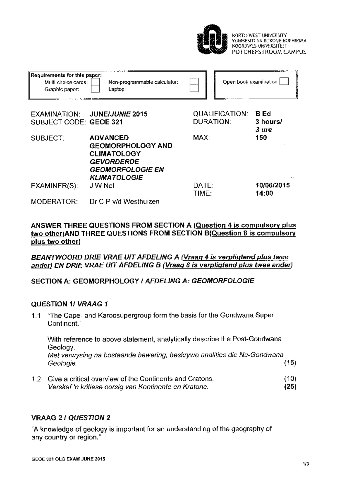 GEOE 321 & 322 - Comprehensive Lecturer Notes for Geography Exams - Studocu