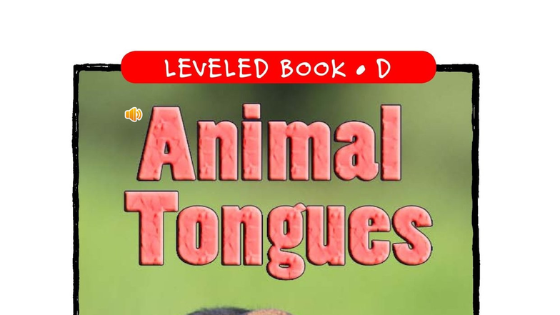 Animal Tongues - 4 This lizard has a tongue with two parts. Animal ...