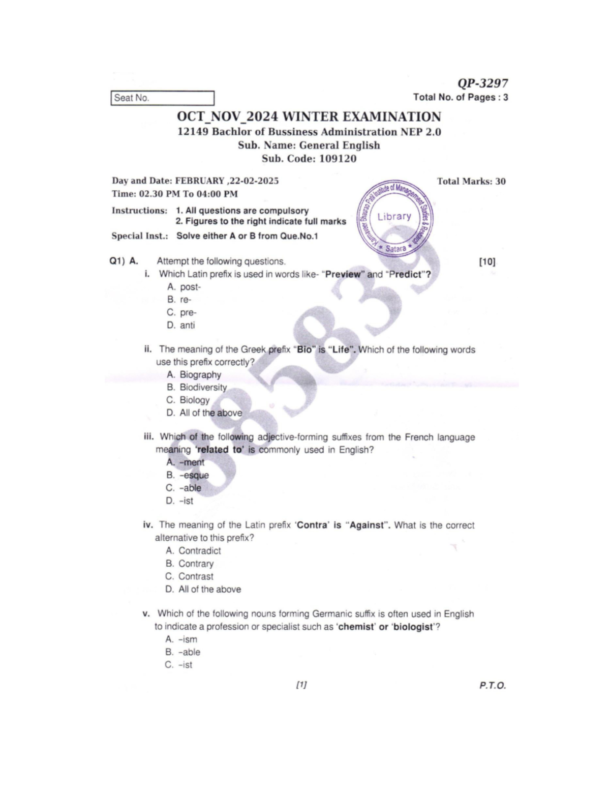 General English Exam Notes - FEB 2025 - BBA 109120 - Studocu