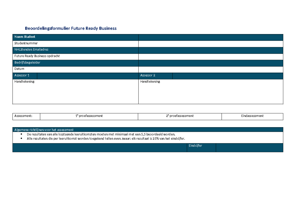 Beoordelingsformulier NL Assessments FRB 25-26 - Studeersnel