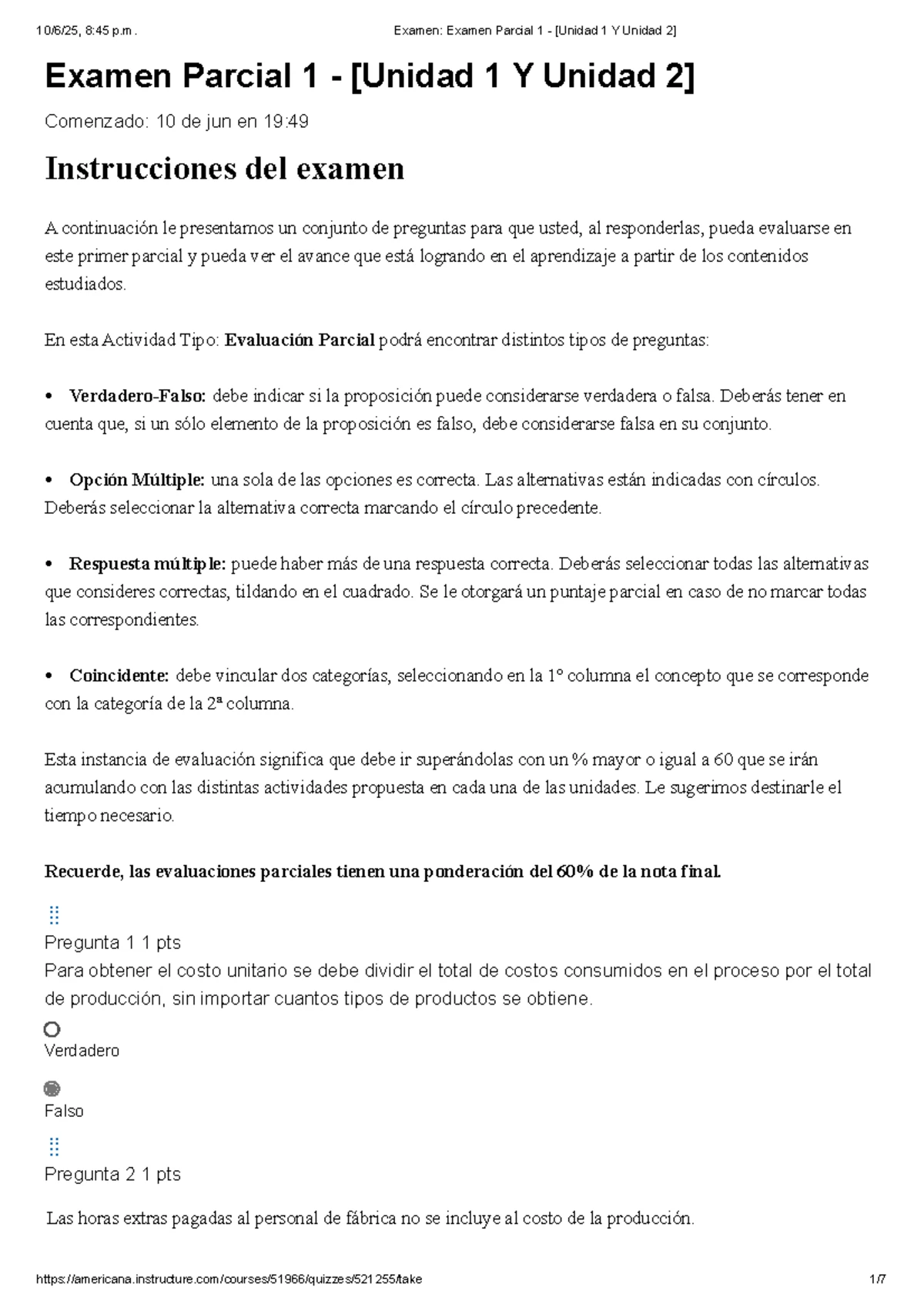 Examen Parcial 1 - Unidad 1 y 2 CONTABILIDAD FINANCIERA - Studocu