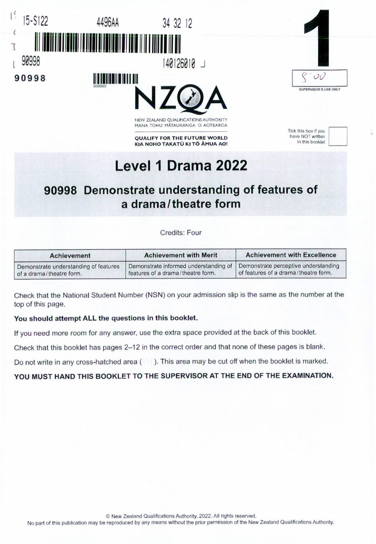 Drama 90998: Understanding Features of Feminist Theatre - 2022 Exam ...