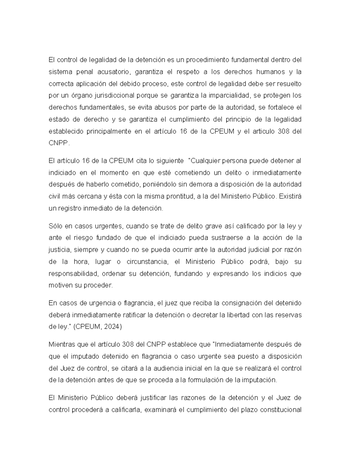 Control de Legalidad de la Detención en el Sistema Penal Acusatorio ...