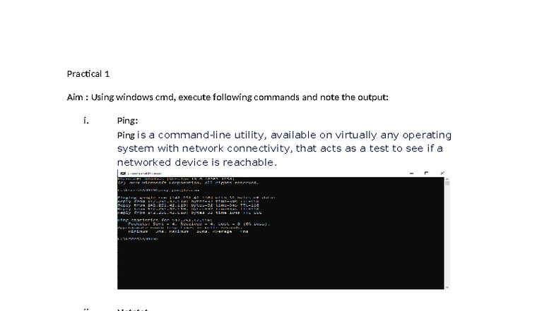 CN - Practical Notes: Windows CMD Network Commands & Setup - Studocu