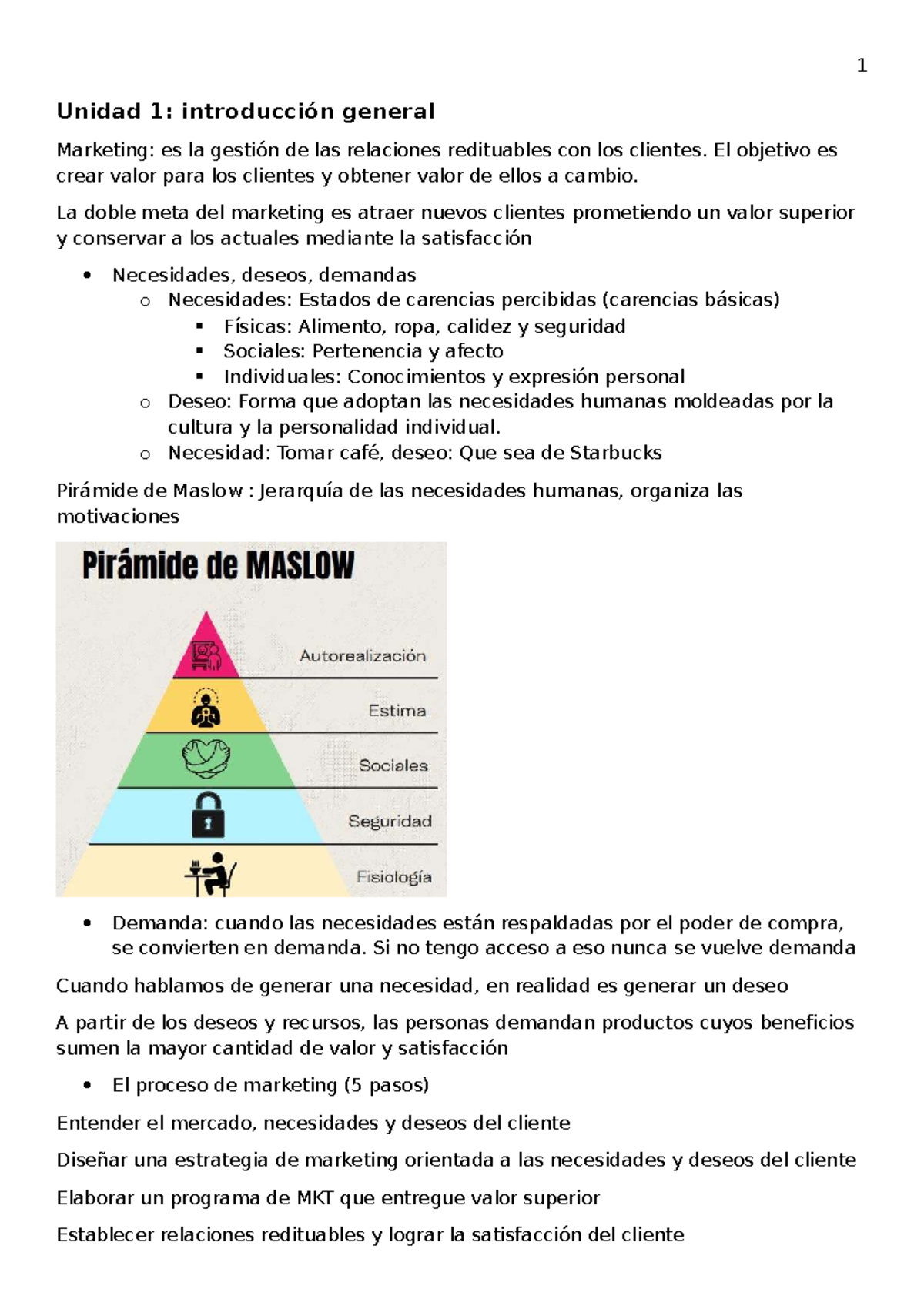 Resumen de Marketing: Unidad 1 - Introducción General y Estrategias ...