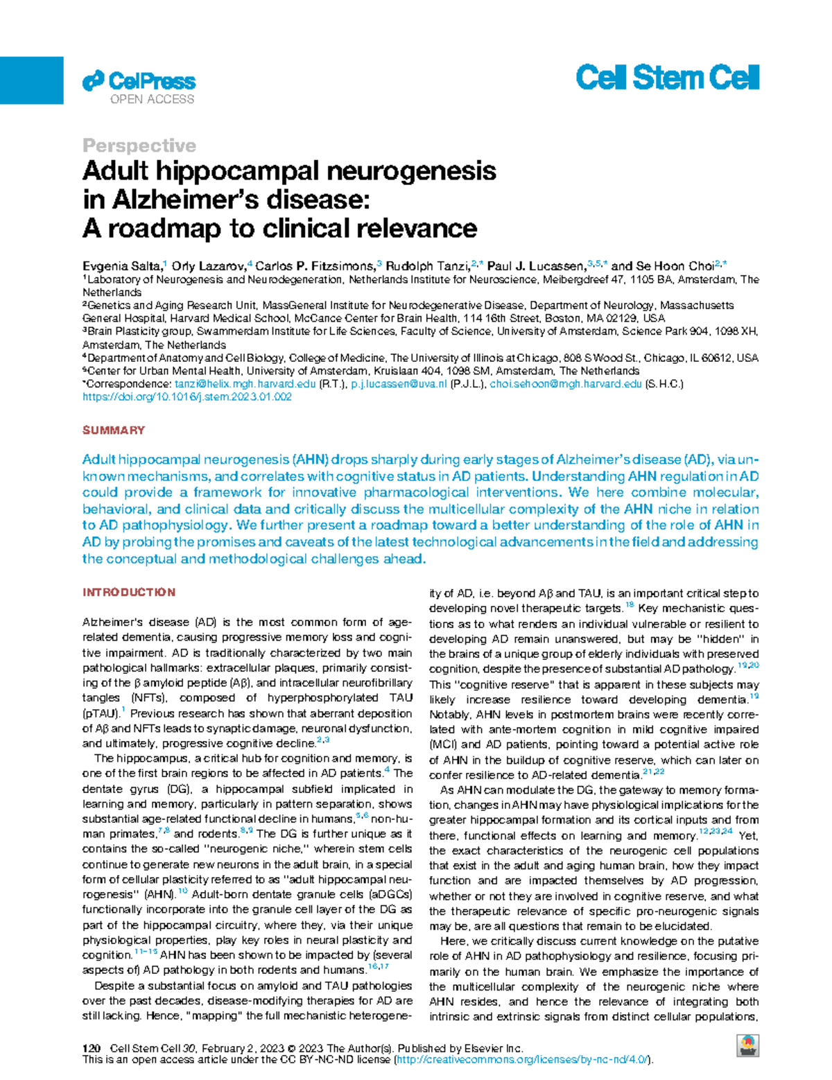 Adult Hippocampal Neurogenesis in Alzheimer's Disease: A Comprehensive ...