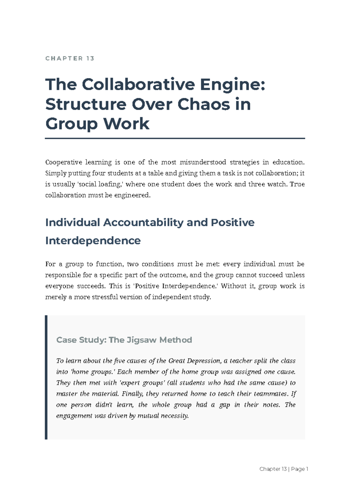 CH13: The Collaborative Engine - Enhancing Group Work Dynamics - Studocu