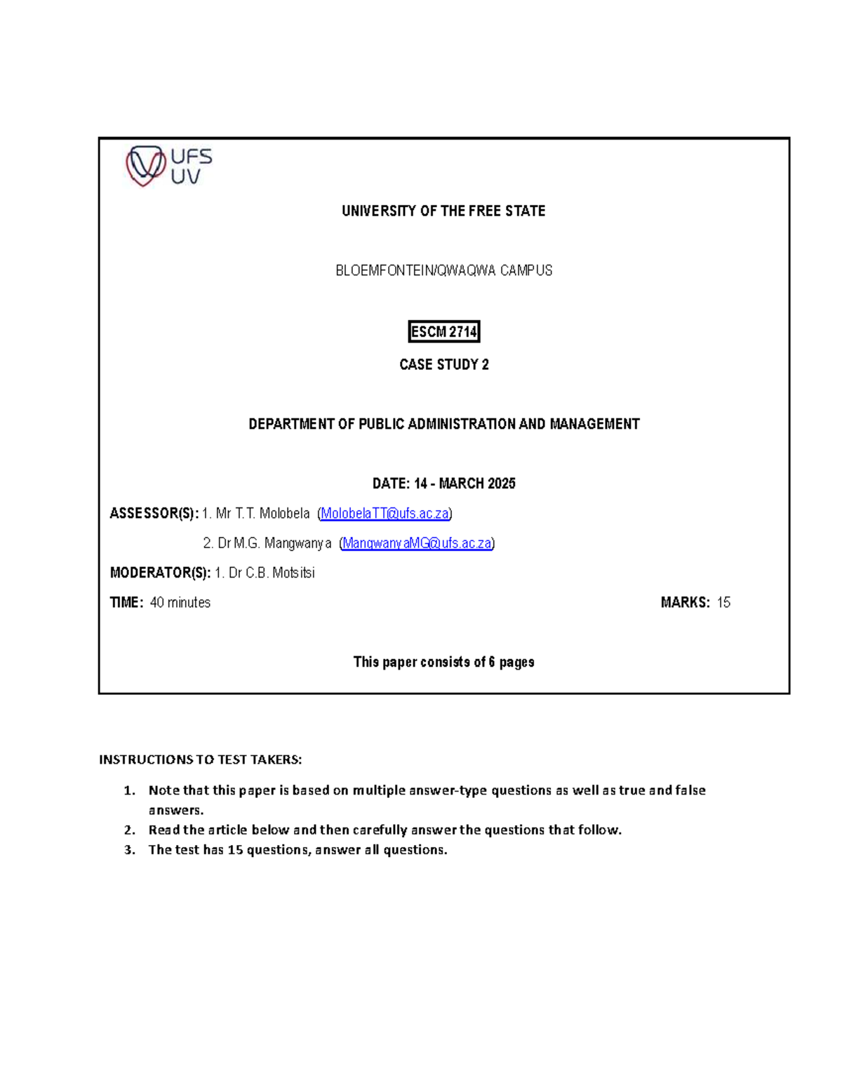 ESCM 2714 Case Study 2: Procurement Practices & Findings Memo - Studocu