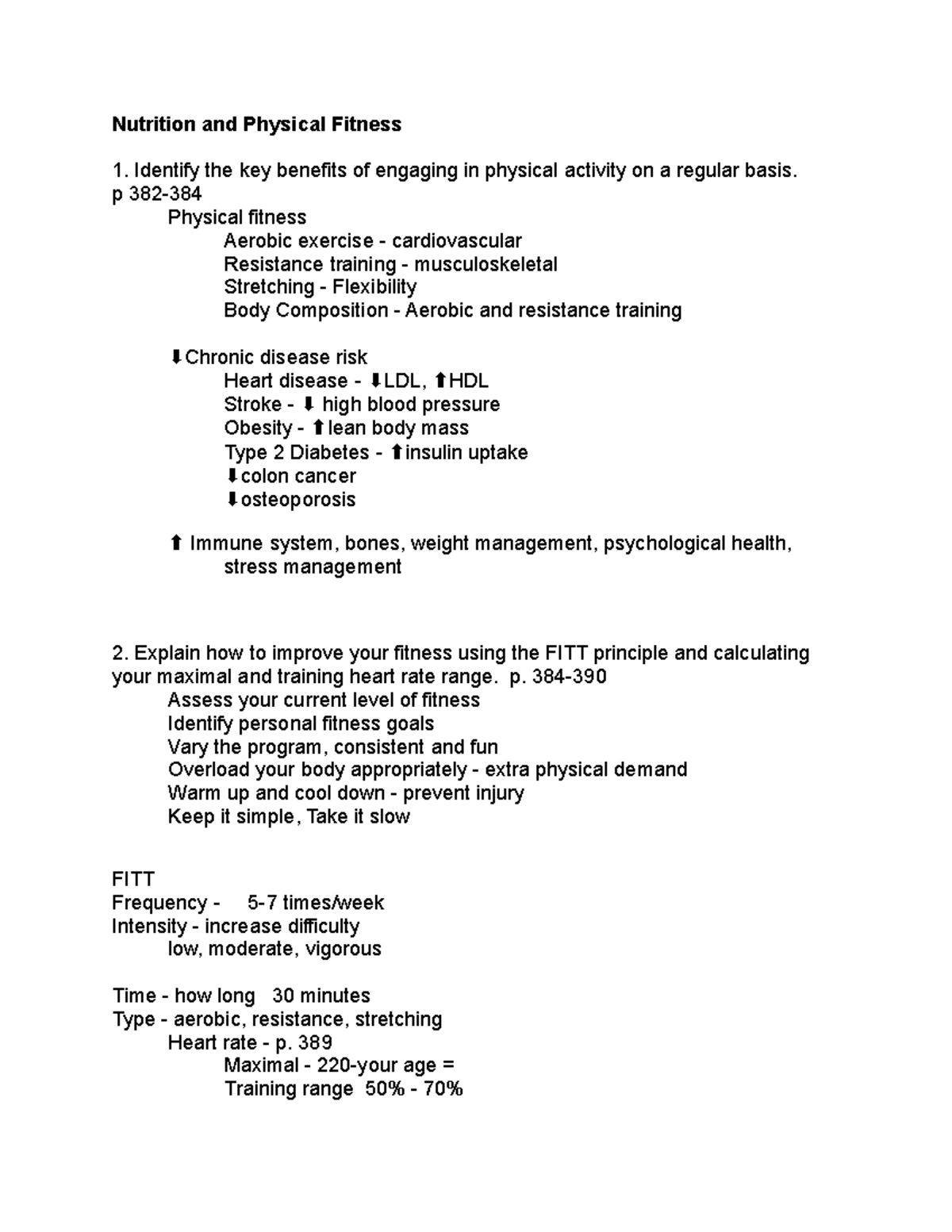 Objectives Chapter 11 - Nutrition notes - Nutrition and Physical ...