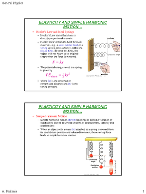 Final Exam Formula Sheet for Physics 203: Kinematics and Dynamics - Studocu