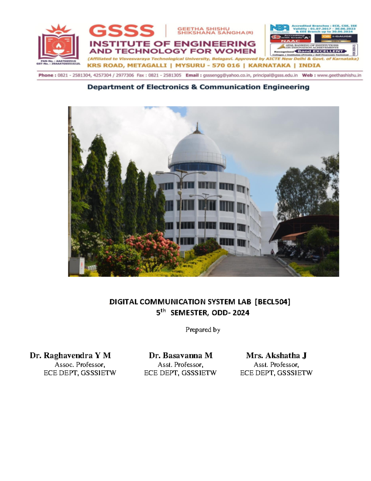 Digital Comm Lab Manual - BECL504 - 5th Sem Odd 2024-25 - Studocu