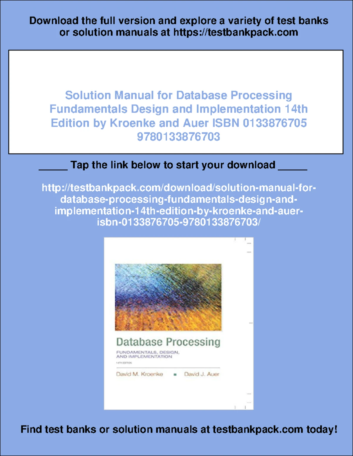 2302 - Solution Manual for Database Processing: Fundamental Design ...