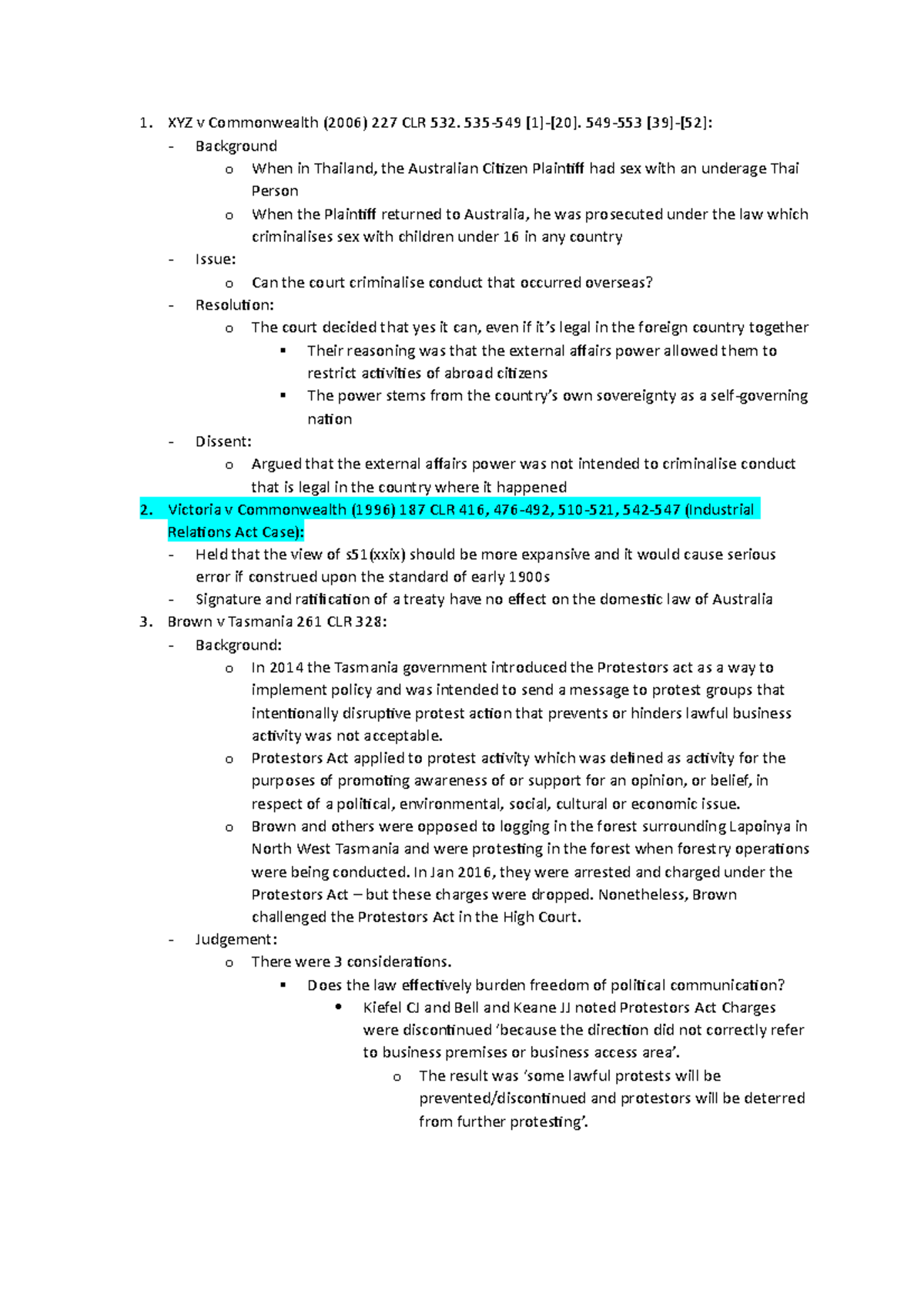 Constitutional Law Case Summaries: Key Rulings and Implications - Studocu
