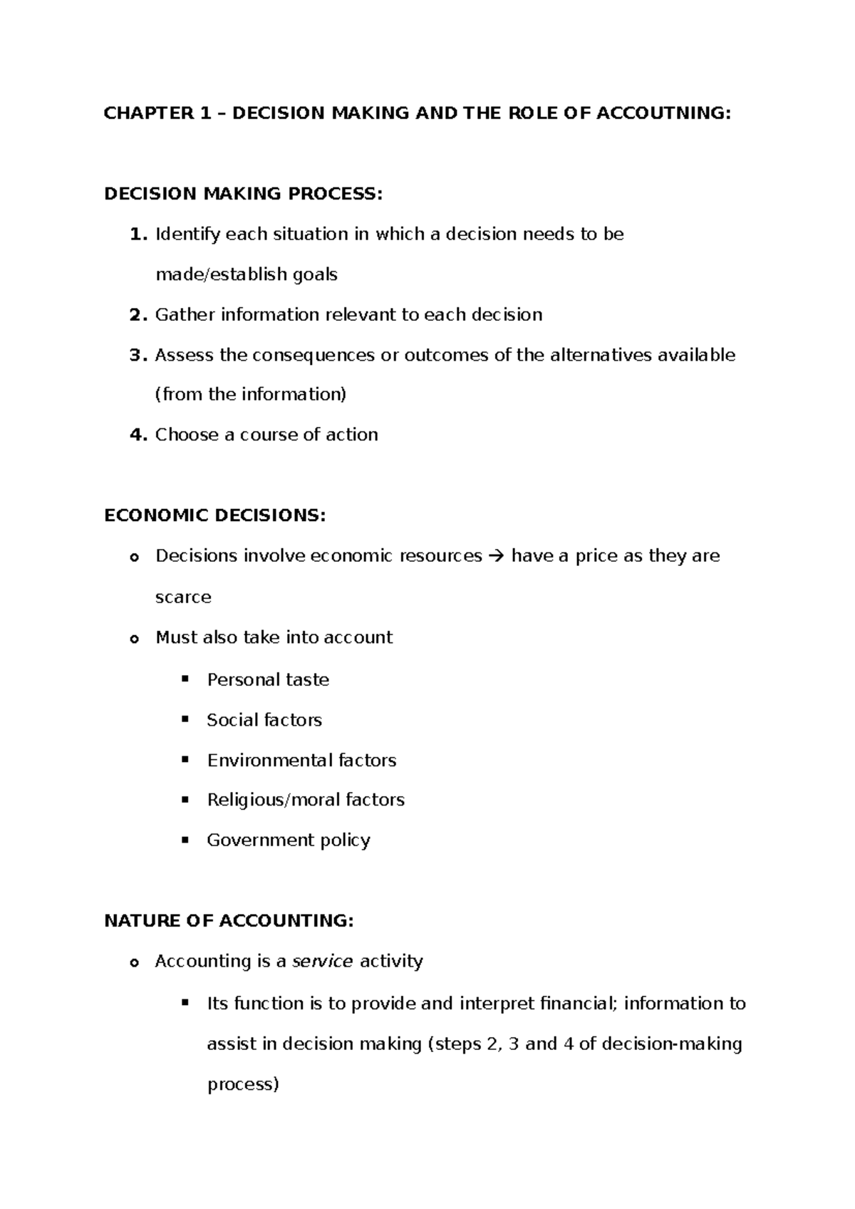 ACC 101: Week 1 Lecture on Decision Making and Accounting Principles ...