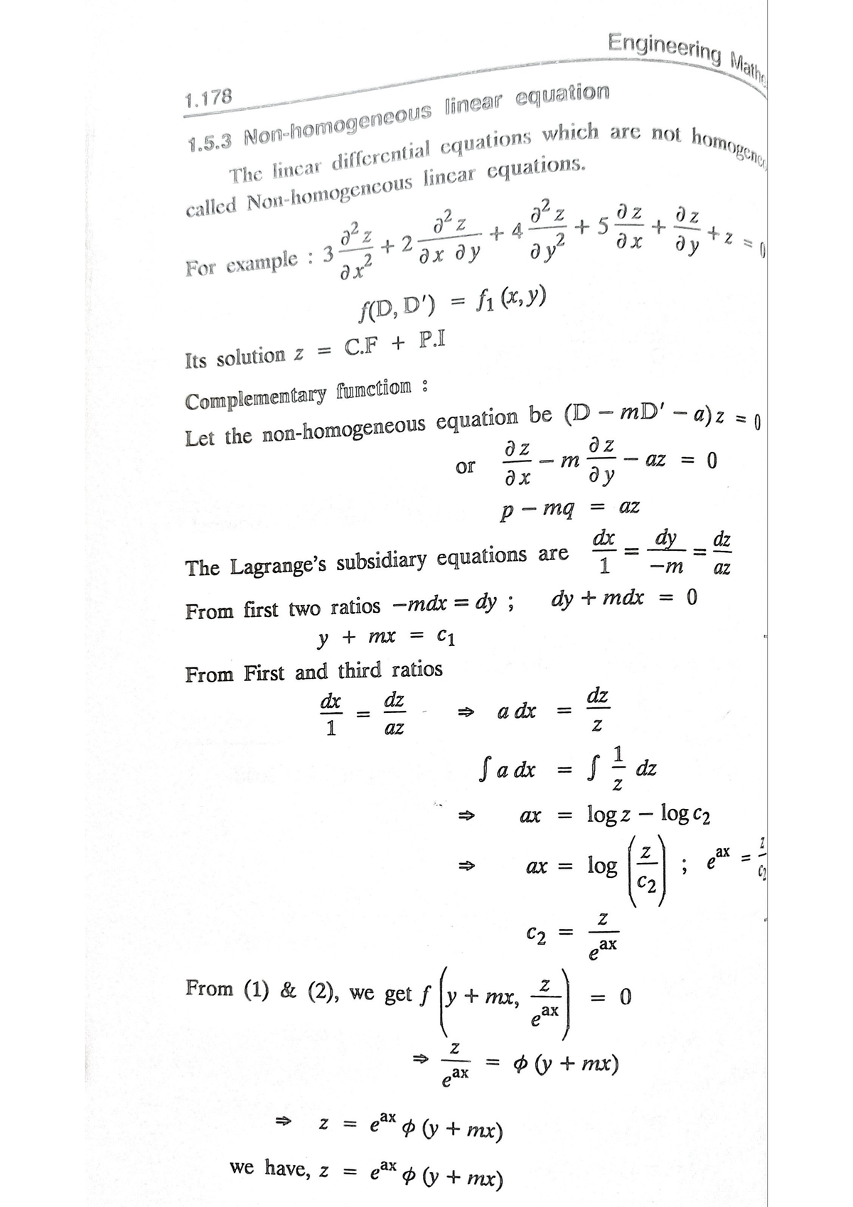 Engineering Math 1.178 Non-Homogeneous Linear Equations - Studocu