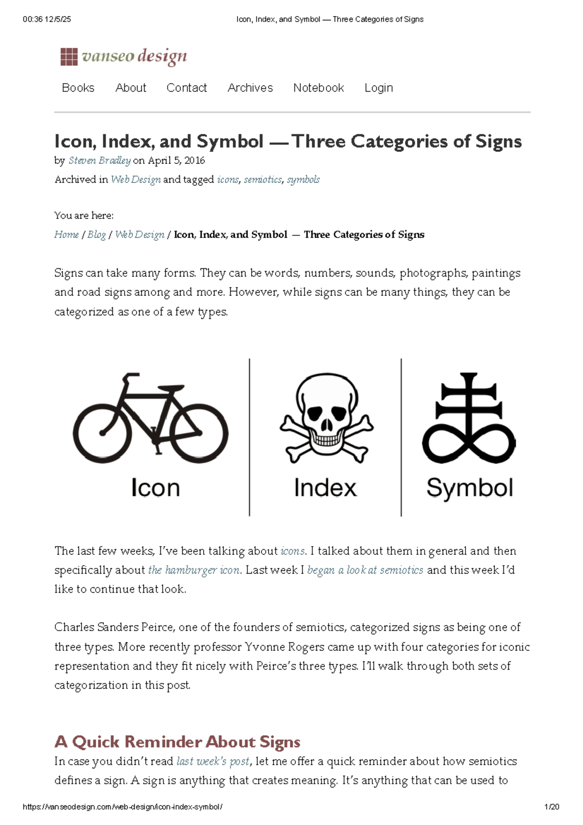 Web Design 101: Icon, Index, and Symbol - Three Categories of Signs ...