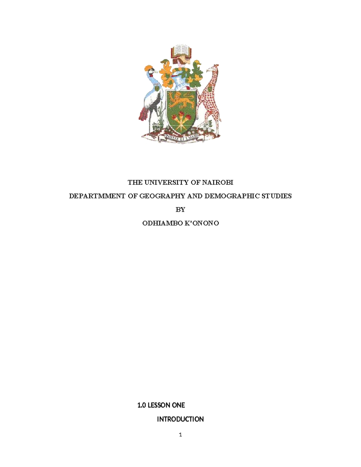 Population Geography (GEOG 101): Lesson One Overview and Key Concepts ...