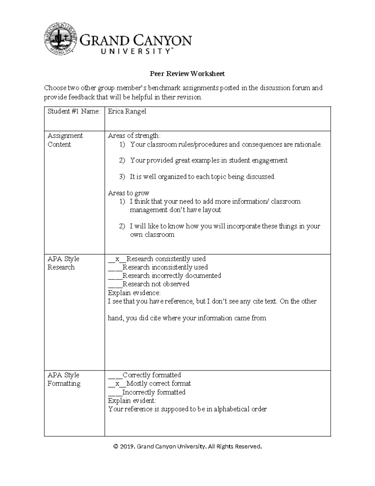 Peer review 2 - Peer Review Worksheet Choose two other group member’s ...