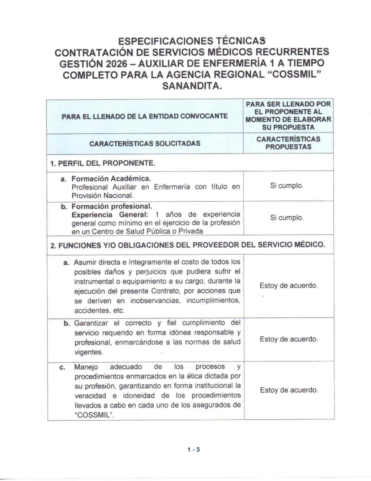 ESPECIFICACIONES TÉCNICAS PARA CONTRATACIÓN DE SERVICIOS MÉDICOS 2026 - Document Preview