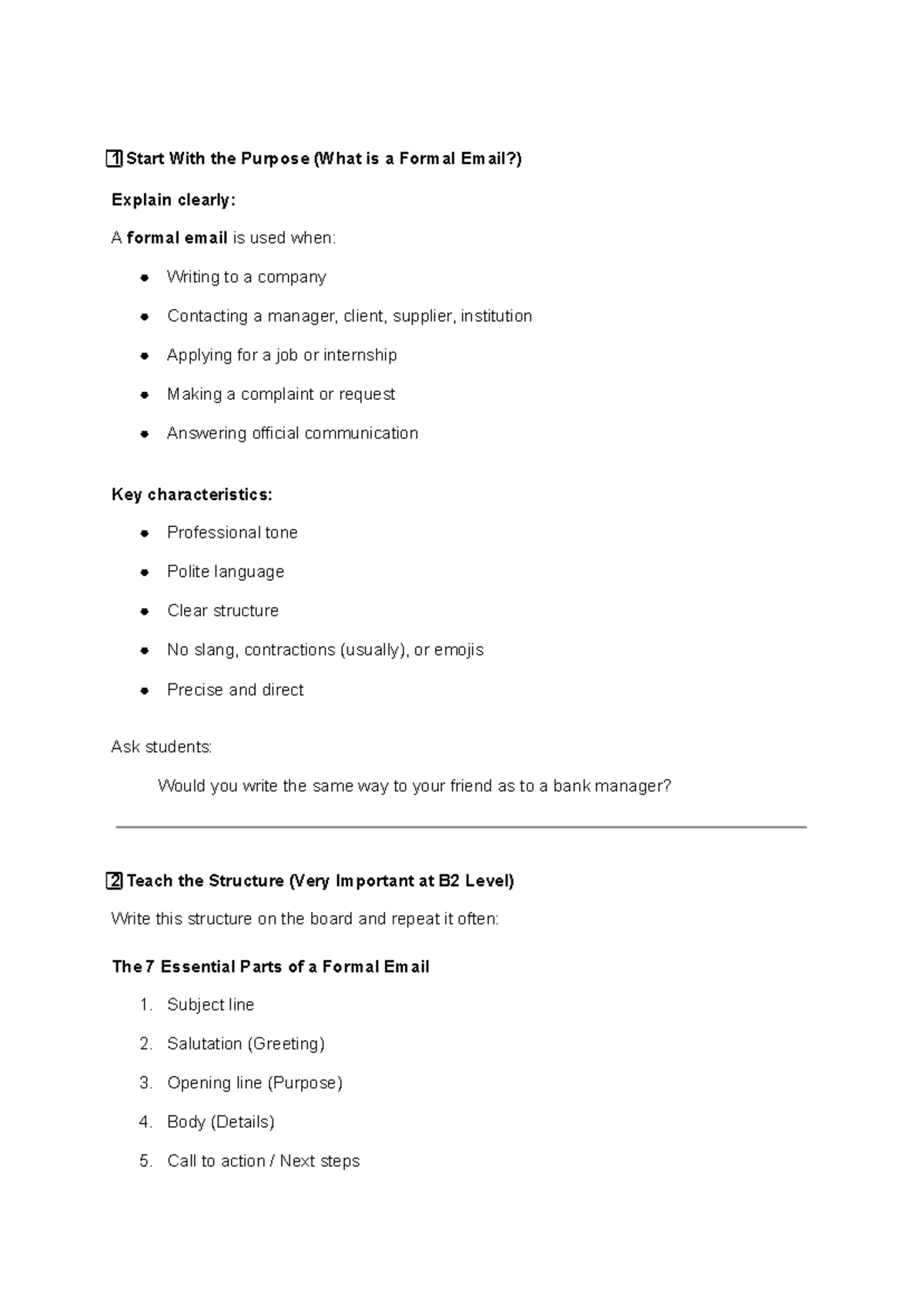 B2 Writing a Formal Email: Structure, Language & Key Tips - Studocu