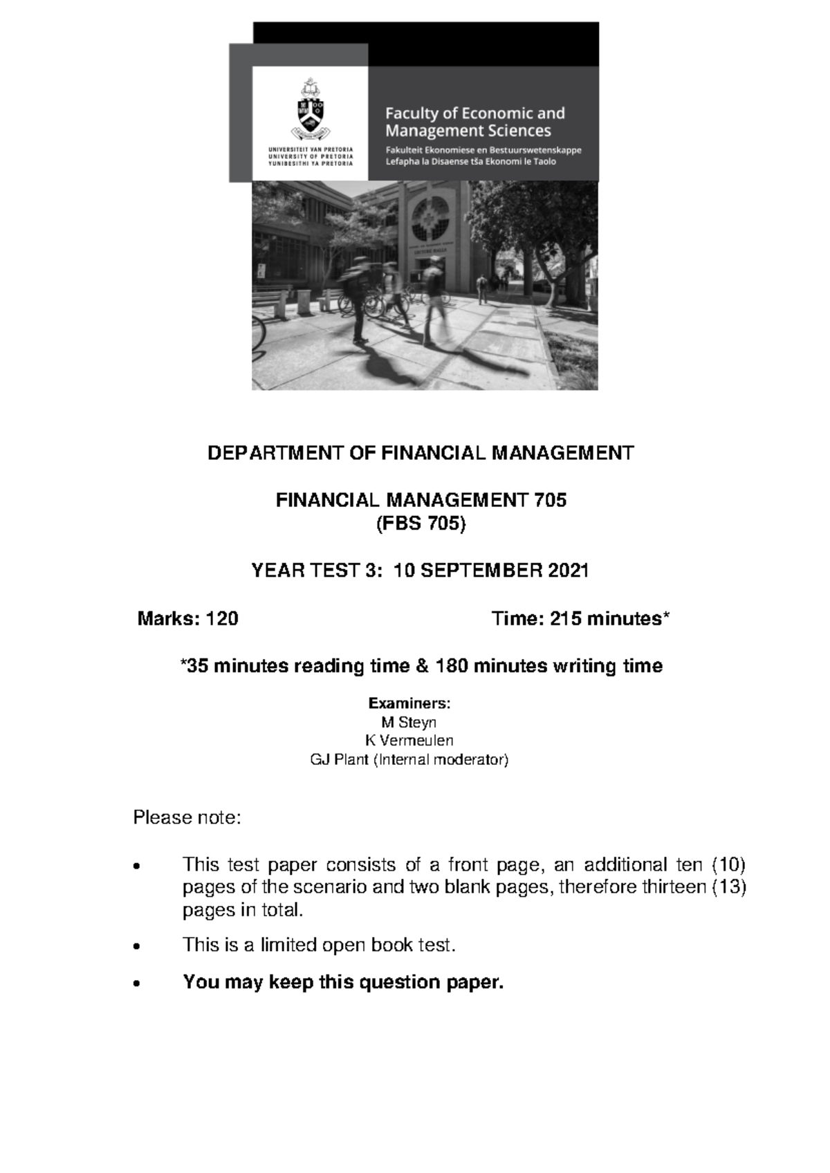 Financial Management 705 (FBS 705) Year Test 3: Goodfarming Case Study ...