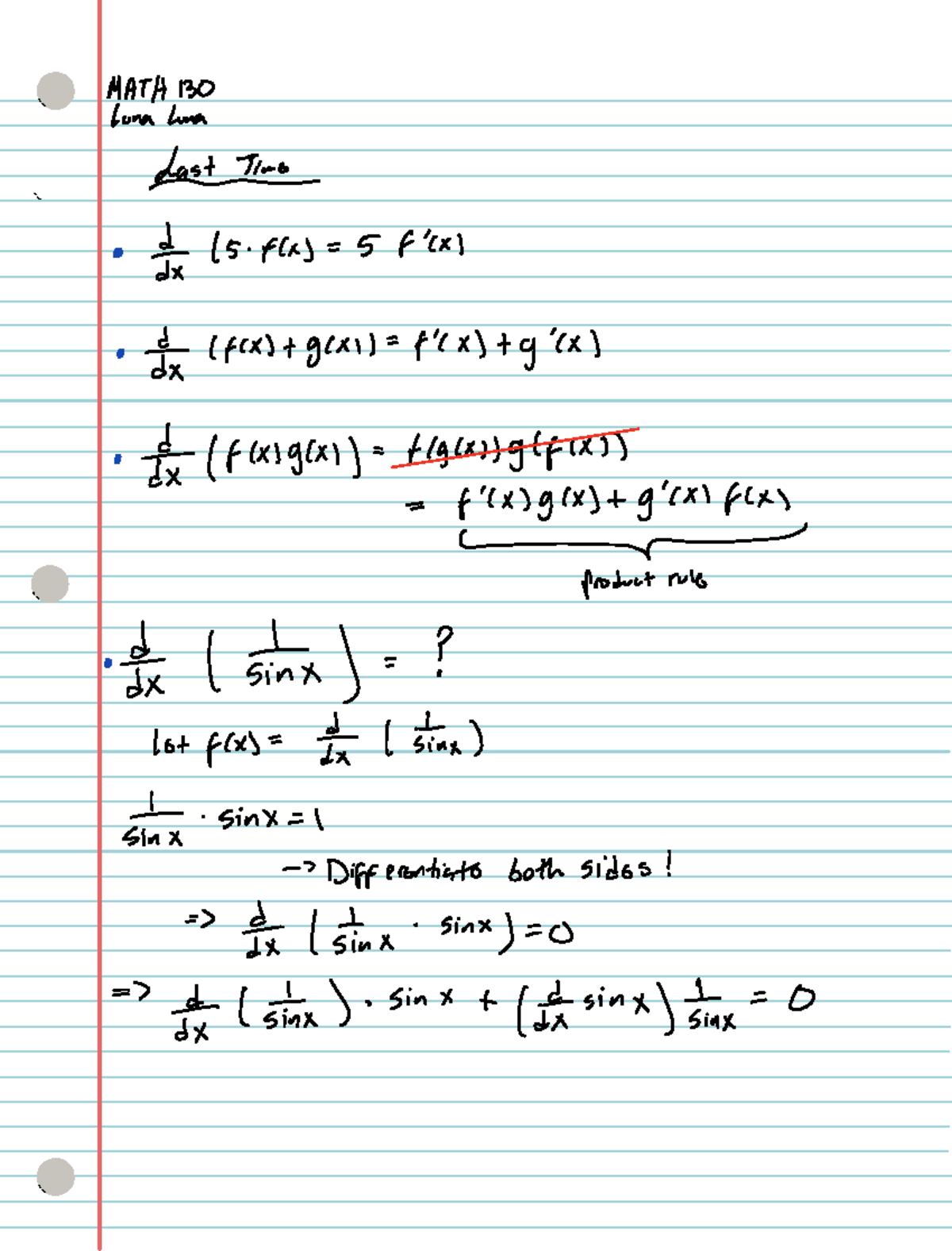 Calculus Techniques and Concepts - MATH130 Study Notes - Studocu