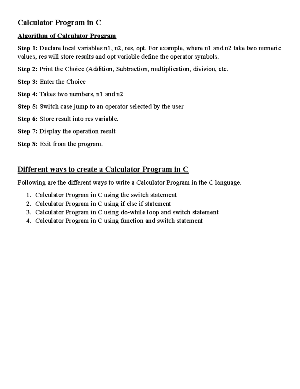 CCS 2101 Computer Programming: Fundamentals and Problem Solving ...