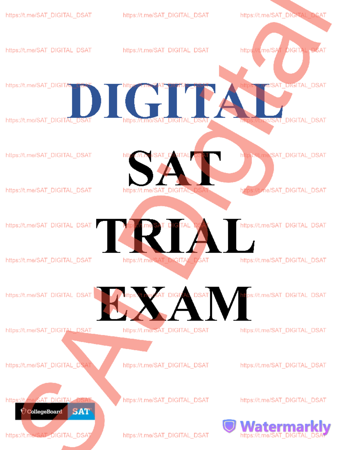 Httpst - DIGITAL SAT TRIAL EXAM Reading and Writing 54 QUESTIONS The ...