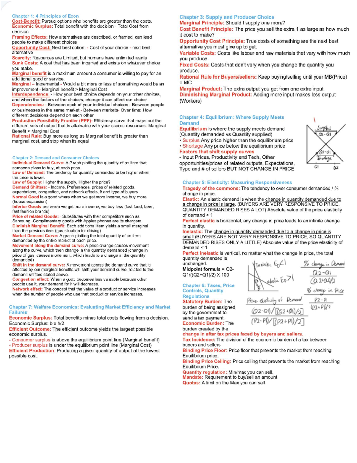 Midterm Cheat Sheet - notes - ec 120 - Studocu