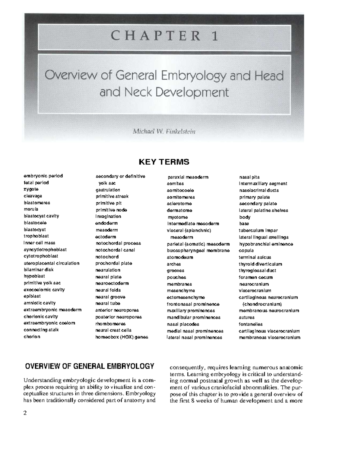 Overview of General Embryology and Head & Neck Development (Chapter 1 ...