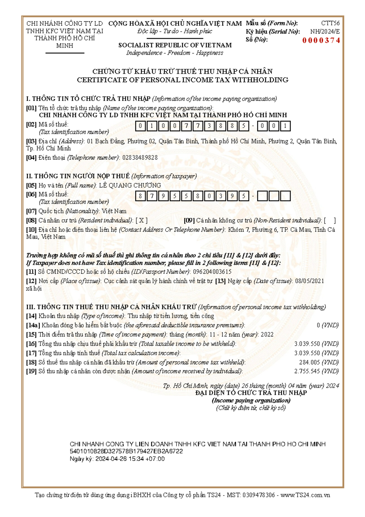 2024 CTT56 NH Personal Income Tax Withholding Certificate - Studocu